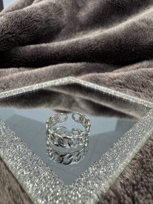 Chain Whisper Ring silber