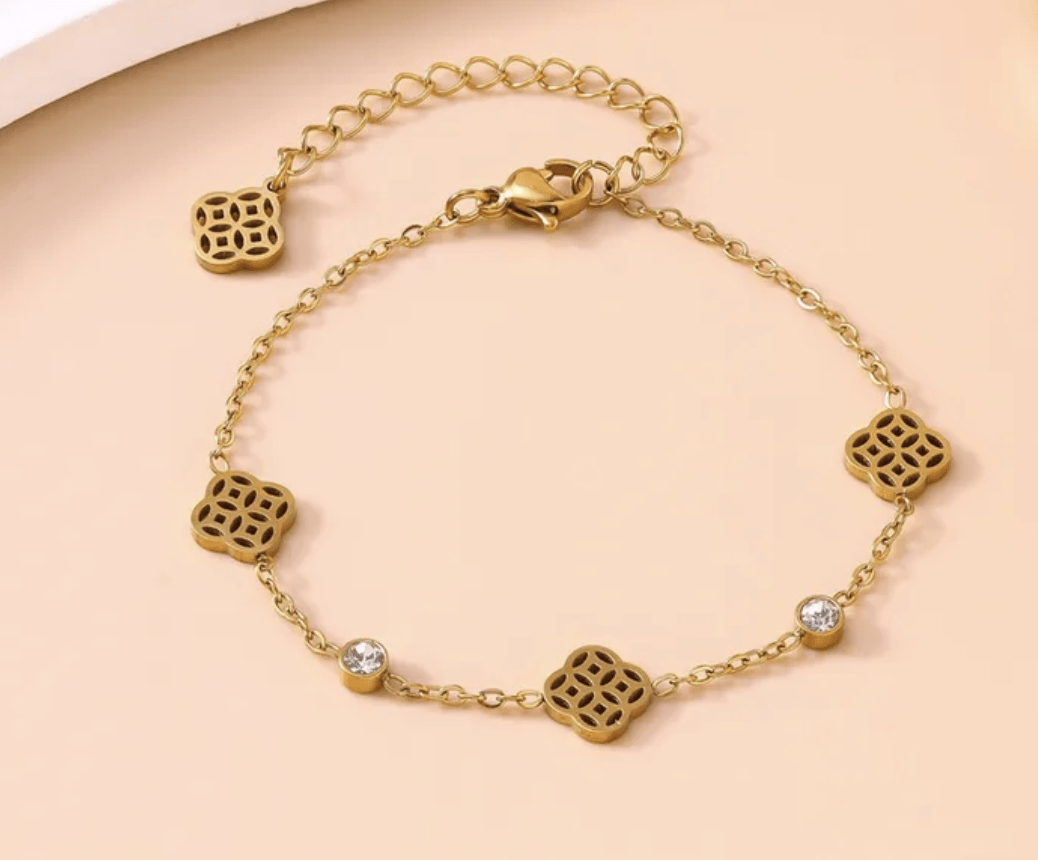 Clover Sparkle Armband gold