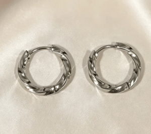 Twisted Creoles silber - 1cm Durchmesser