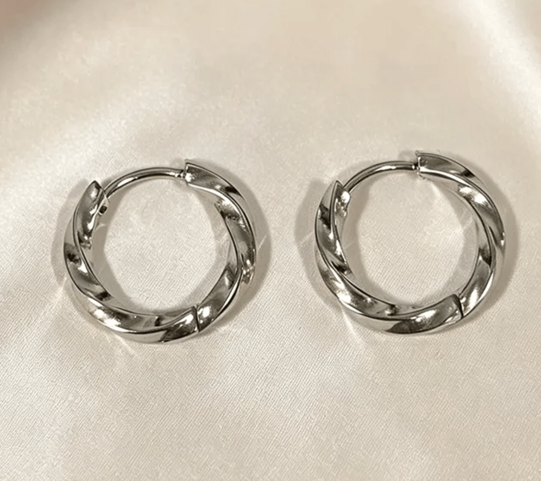 Twisted Creoles silber - 1cm Durchmesser