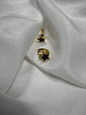 Starlet Creoles gold / schwarz