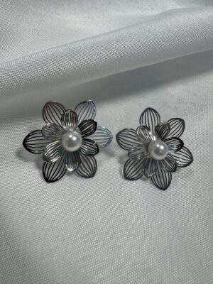 Pearl Bloom Ohrringe silber