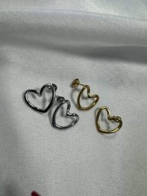Open Heart Ohrringe gold / silber