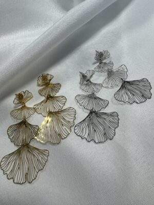 Ginkgo Ohrringe gold / silber