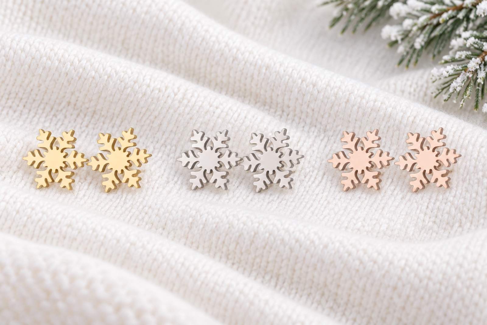 Snowflake Ohrringe - gold / silber / Roségold