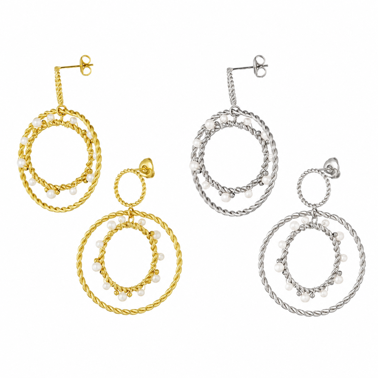 Perlina Statement Ohrringe gold | silber