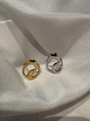 Curve Statement Ring gold / silber