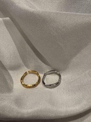 Infinity Twist Ring gold / silber