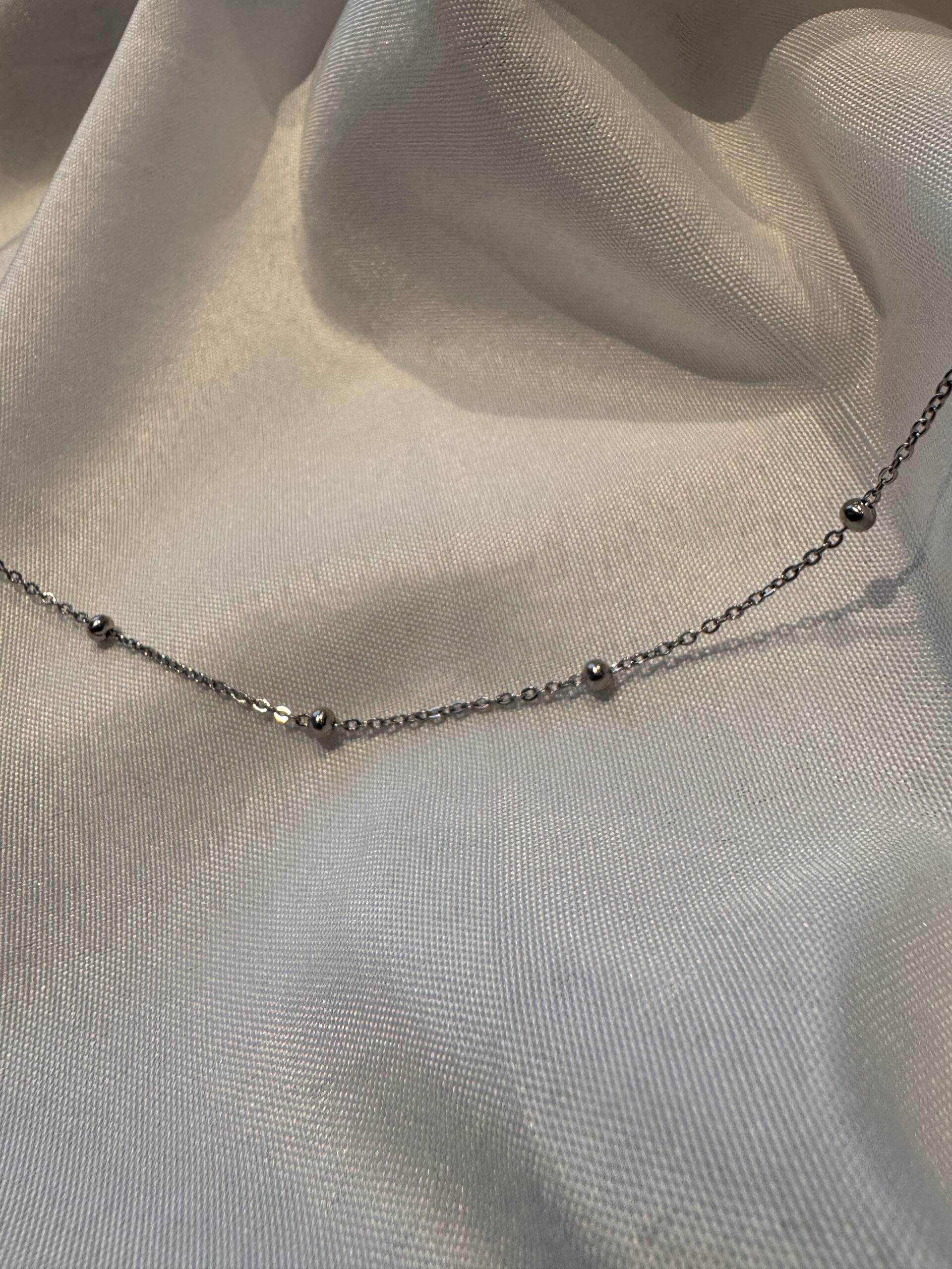 Minimal Glow Fußkette silber