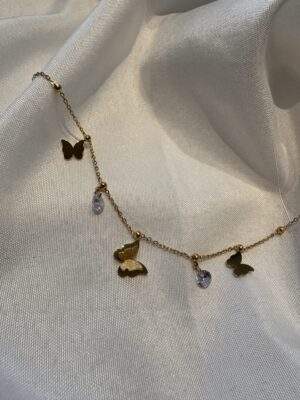 Dreamy Butterfly Fußkette gold