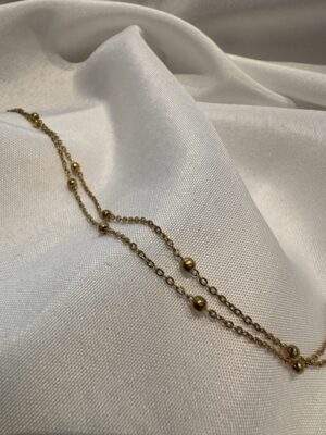Bubble Chain Fußkette gold