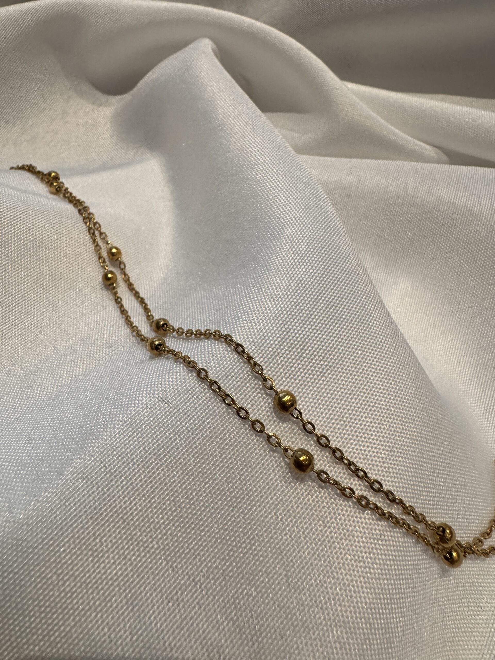 Bubble Chain Fußkette gold
