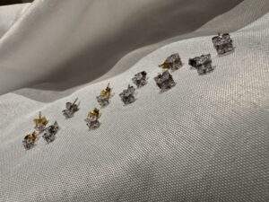 Princess Sparkle Ohrstecker gold / silber